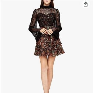 BCBGeneration Floral Ruched Mini Dress